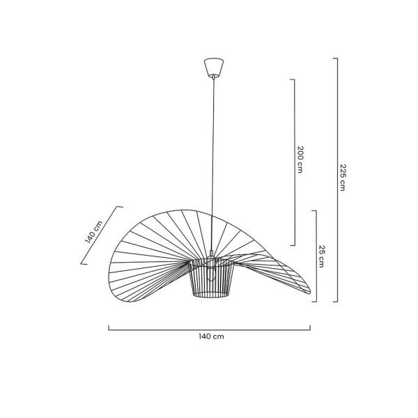 Lampa wisząca CAPELLO FI 140 czarna